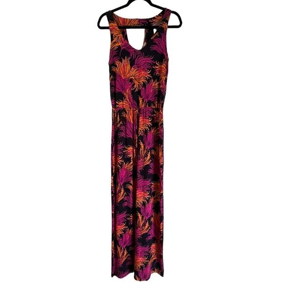 Banana Republic Rayon/Spandex Maxi Dress Multicolored Tropical XS - Picture 2 of 5